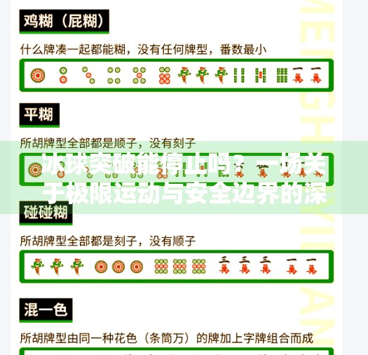 冰球突破能停止吗?一场关于极限运动与安全边界的深度思考,冰球突破能停止吗